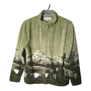 Vintage 90s Tradition Country Collection Sears Mountains Zip Up Fleece Sz Medium